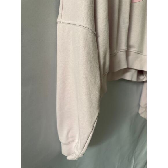 Adidas Womens Oversized Hoodie Sweatshirt Light Pink With Drawstring - Picture 3 of 4